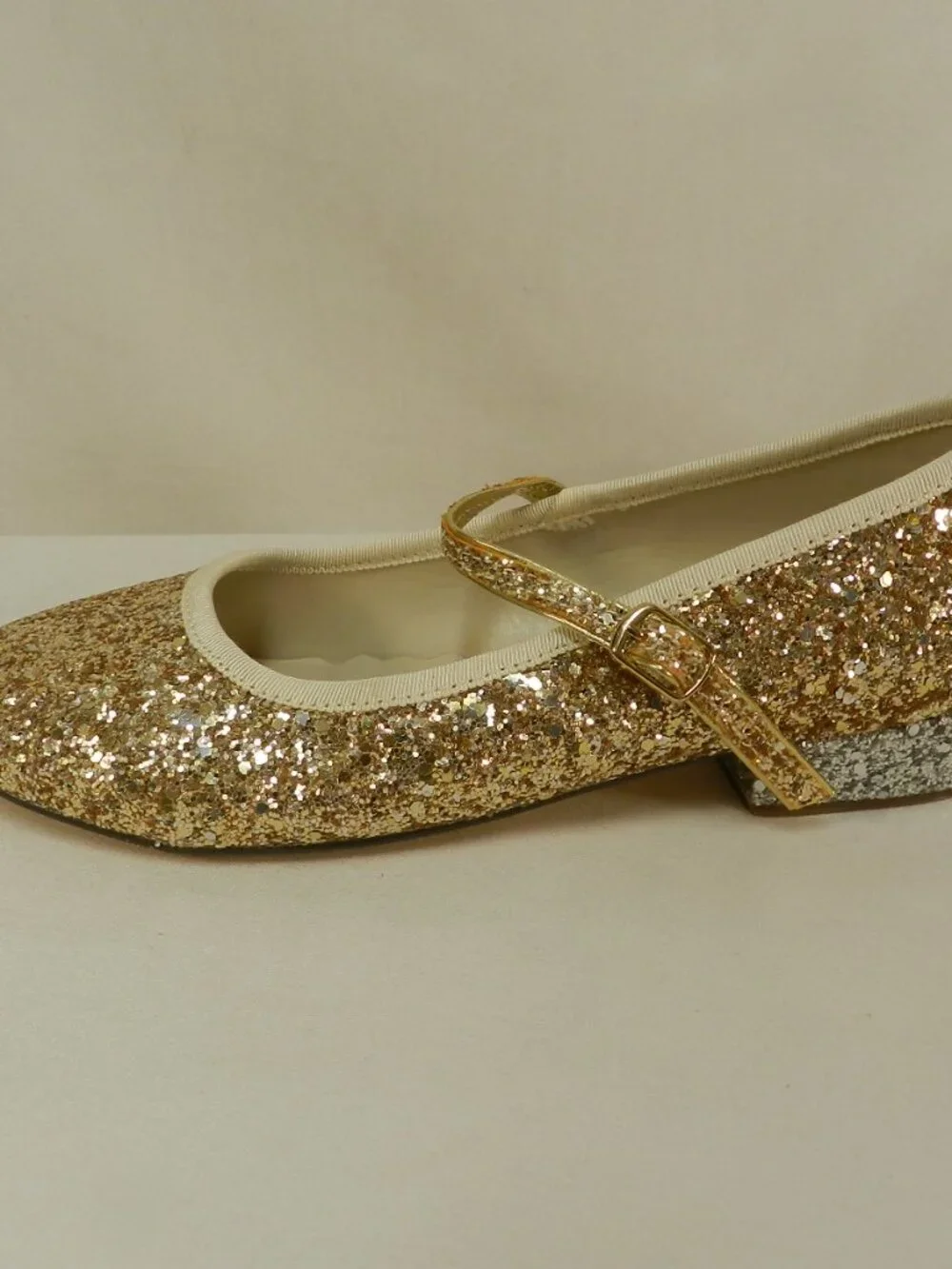 Crewcuts Glitter Gold & Silver Mary Jane shoes J. Crew Girls Occasion Size Sz 5